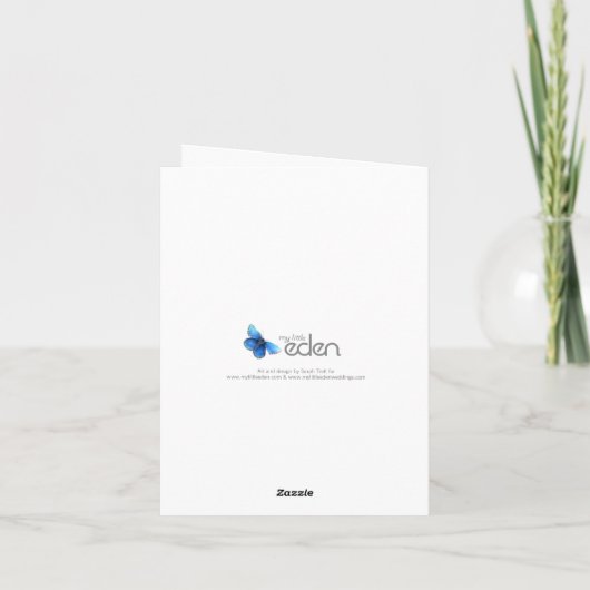 Chervil bruin bruidsbloem meisje dank je kaart (Achterkant)