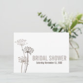 Chervil modern brown brudal doucheuitnodiging kaart (Staand voorkant)