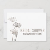 Chervil modern brown brudal doucheuitnodiging kaart (Voorkant)