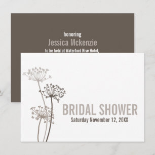 Chervil modern brown brudal doucheuitnodiging kaart