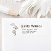 Chervil modern, met de hand getekend bruin trouwad etiket (Insitu)