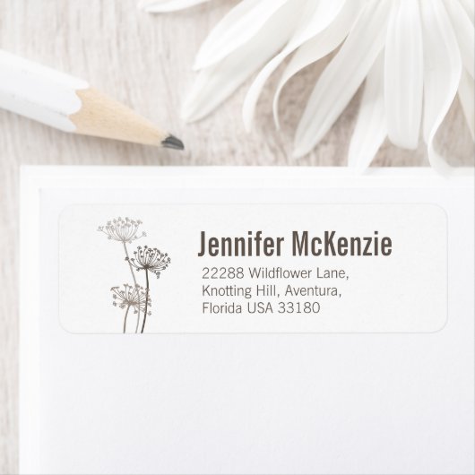 Chervil modern, met de hand getekend bruin trouwad etiket (Insitu)