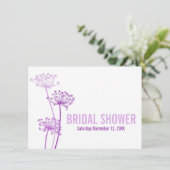 Chervil modern paars bridal doucheuitnodiging kaart (Staand voorkant)
