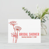 Chervil moderne grafische bruids douche uitnodigin kaart (Staand voorkant)