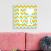 Chervon Patroons geel hart LEEVE canvaswand Canvas Afdruk (Insitu (Woonkamer))