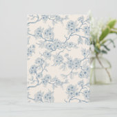 Chery blossom branches in blue and off white (Staand voorkant)