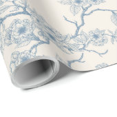 Chery blossom branches in blue and off white cadeaupapier (Rol Hoek)