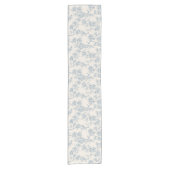 Chery blossom branches in blue and off white korte tafelloper (Voorkant)