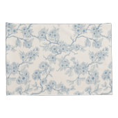 Chery blossom branches in blue and off white kussensloop (Achterkant-Rechts)
