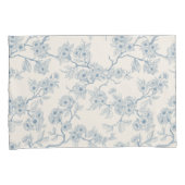 Chery blossom branches in blue and off white kussensloop (Voorkant-Rechts)