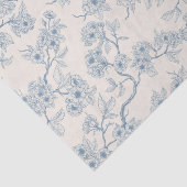 Chery blossom branches in blue and off white tissuepapier (Detail)