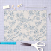 Chery blossom branches in blue and off white tissuepapier (Craft)