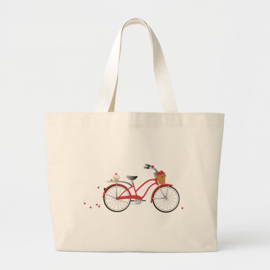 Chery Cherry Bicycle Grote Tote Bag (Voorkant)