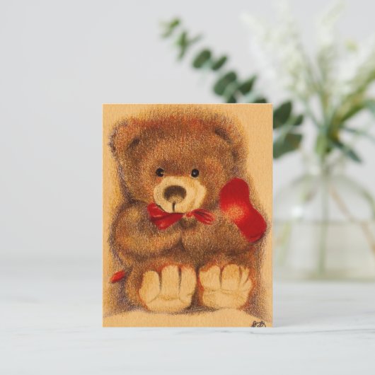 Cheryed Teddy Bear Briefkaart (Staand voorkant)
