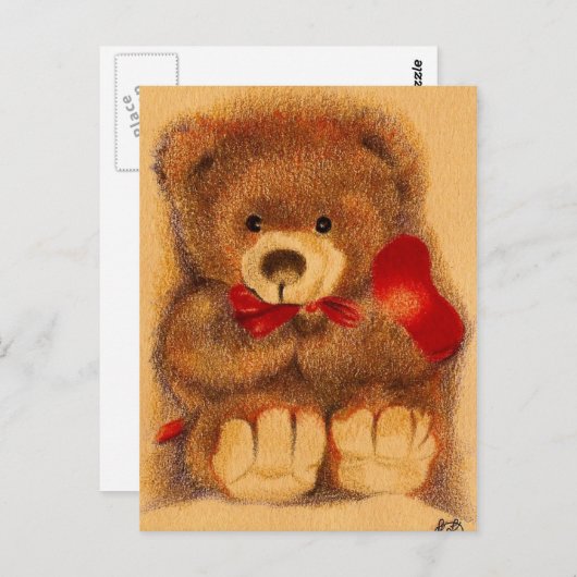Cheryed Teddy Bear Briefkaart (Voorkant / Achterkant)