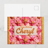 CHERYL~ GELUKKIGE VERJAARDAG ~  BRIEFKAART (Voorkant / Achterkant)