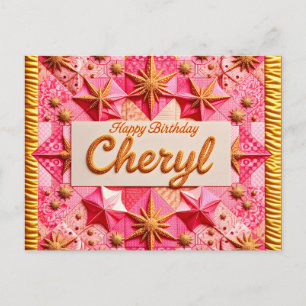 CHERYL ~ GELUKKIGE VERJAARDAG ~ BRIEFKAART