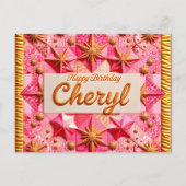 CHERYL~ GELUKKIGE VERJAARDAG ~  BRIEFKAART (Voorkant)