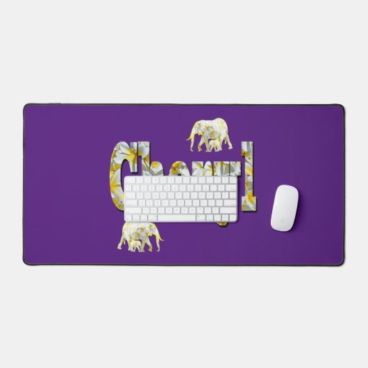 Cheryl naam met olifanten, bureaumat (Keyboard & Muis)