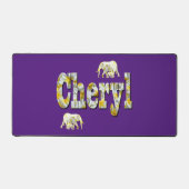 Cheryl naam met olifanten, bureaumat (Voorkant)