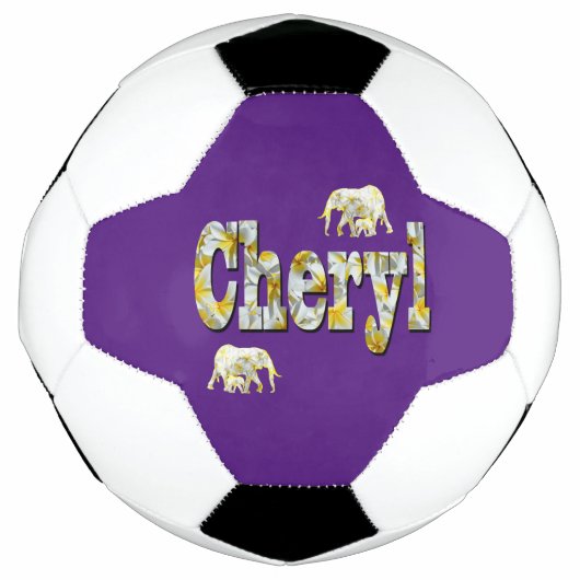 Cheryl naam met olifanten, voetbal (Voorkant)