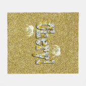 Cheryl Name with Frangipani Flowers, Fleece Deken (Voorkant (Horizontaal))