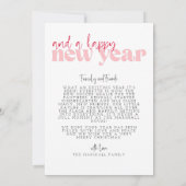 CHERYL Rode en Roze Kerstmis Fotokaart Kaart (Achterkant)