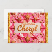 CHERYL~ VERJAARDAG ~ BRIEFKAART (Voorkant / Achterkant)