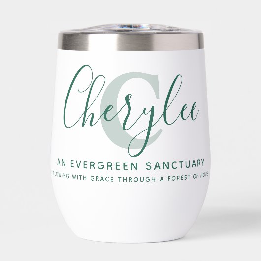 Cherylee name meaning and monogram green text (Voorkant)
