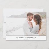 Chesapeake Bay Annapolis MD Zwart Wit Huwelijk Save The Date (Achterkant)