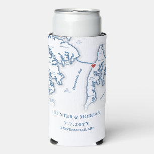 Chesapeake Bay Beach Club Blauwe Trouwgunst Drank Seltzer Blikjeskoeler