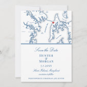 Chesapeake Bay Beach Club Elegante Marine Foto Save The Date (Voorkant)