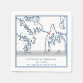 Chesapeake Bay Beach Club Navy Blauwe bruiloft Servet (Voorkant)