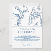 Chesapeake Bay Beach Club Wedding Welkomstschema Bedankkaart (Voorkant)