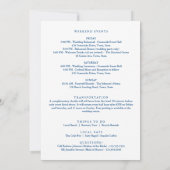 Chesapeake Bay Beach Club Wedding Welkomstschema Bedankkaart (Achterkant)