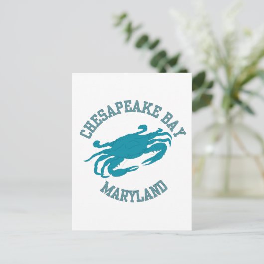 Chesapeake Bay Blue Crab Briefkaart (Staand voorkant)