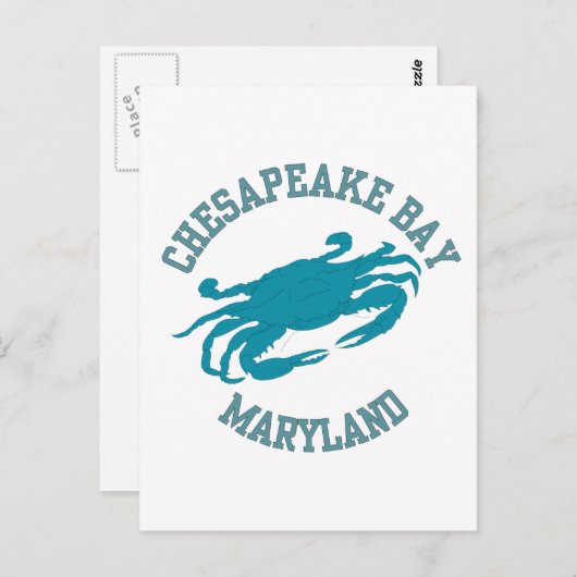 Chesapeake Bay Blue Crab Briefkaart (Voorkant / Achterkant)