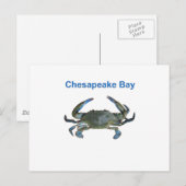 Chesapeake Bay Blue Crab Briefkaart (Voorkant / Achterkant)