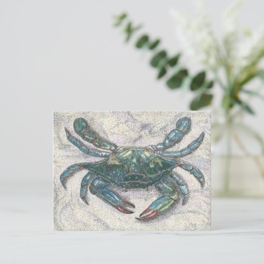 Chesapeake Bay Blue Crab Briefkaart (Staand voorkant)