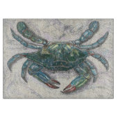 Chesapeake Bay Blue Crab Glass Cutting Board Snijplank (Voorkant)