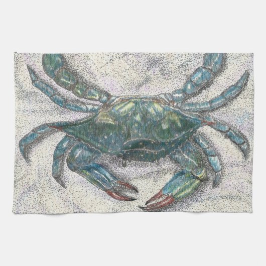 Chesapeake Bay Blue Crab Kitchen Towel Theedoek (Horizontaal)