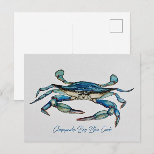 Chesapeake Bay Blue Crab Notecard Briefkaart (Voorkant / Achterkant)