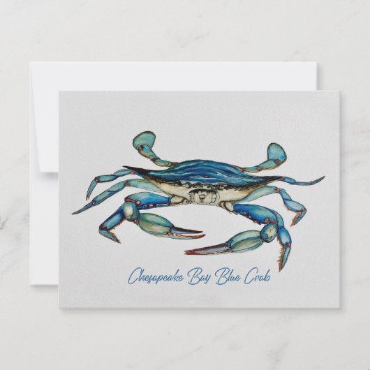 Chesapeake Bay Blue Crab Notecard Notitiekaartje (Voorkant)