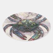 Chesapeake Bay Blue Crab Oval Sticker (Voorkant)