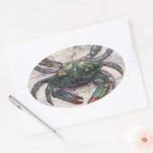 Chesapeake Bay Blue Crab Oval Sticker (Envelop)