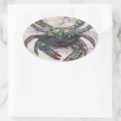 Chesapeake Bay Blue Crab Oval Sticker (Tas)