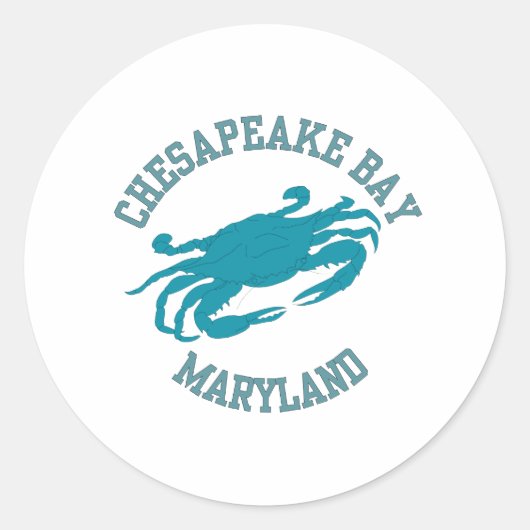 Chesapeake Bay Blue Crab Ronde Sticker (Voorkant)