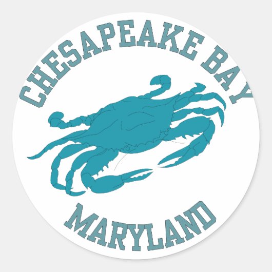 Chesapeake Bay Blue Crab Ronde Sticker (Voorkant)