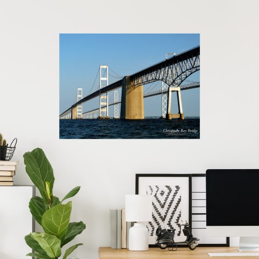 Chesapeake Bay Bridge - AFDRUKKEN Poster (Thuiskantoor)