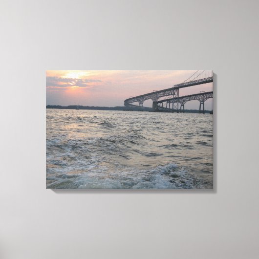 Chesapeake Bay Bridge foto Canvas Afdruk (Voorkant)
